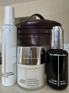 Trish McEvoy skincare set with travel bag